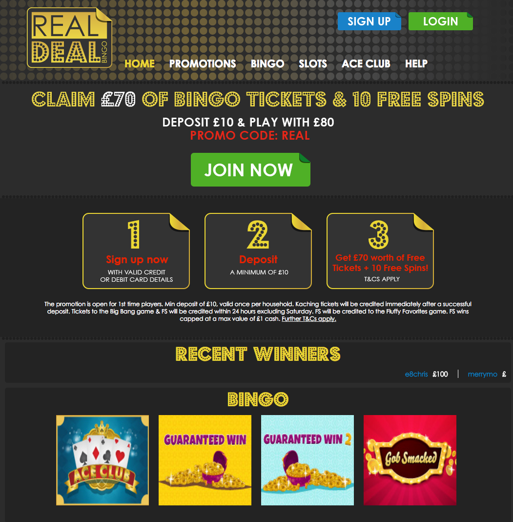 Welcome To Brand New Real Deal Bingo