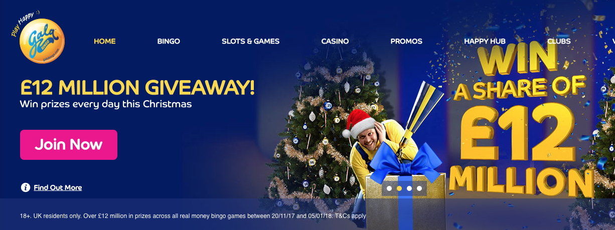 Play Happy with a Share of £12 Million to be Won at Gala Bingo this Christmas